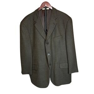Joseph Abboud Mens Blazer Jacket 44S Brown Textured 100%‎ Lambswool Made USA